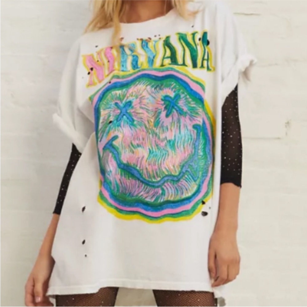 Urban Outfitters Nirvana Distressed Graphic Tee